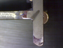 Típica sección de soldadura con 5 mm de penetración